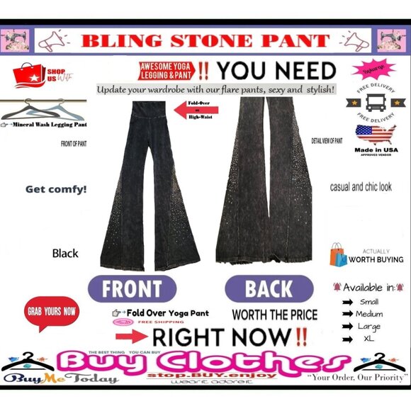 ✅BULLY Fold Over GEM STONE➕🆒 LEGGING PANT High Waist Mineral Wash 💸BUY NOW‼️🟢 - Picture 12 of 16